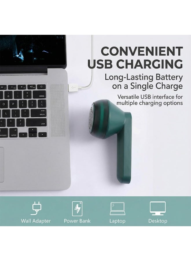 UV Enterprises Electric Fabric Shaver, Rechargeable Lint Remover with USB Charging for Clothes, Furniture, Sweater, Couch, Blanket, Pet Hair Removal, Portable Fuzz Remover for Home Use - Image 2