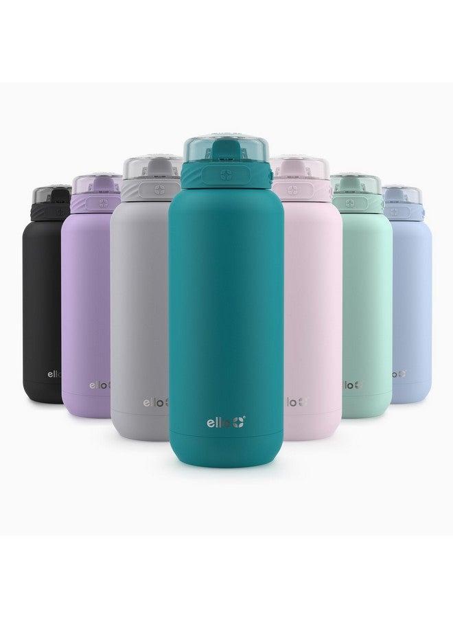 Ello Cooper 32oz Stainless Steel Water Bottle with Straw and Carry Handle, Double Walled and Vacuum Insulated Metal, Leak Proof Locking Lid with Soft Silicone Spout, Reusable, BPA Free, Antigua - Image 1