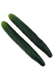Y&D 2Pcs Soft PU Artificial Cucumber Fake Vegetables Decorative Vegetable Model Cabinet Food Display Lifelike Shopping Mall Home Decor DIY Accessories Shooting Photography Props  - Image 1