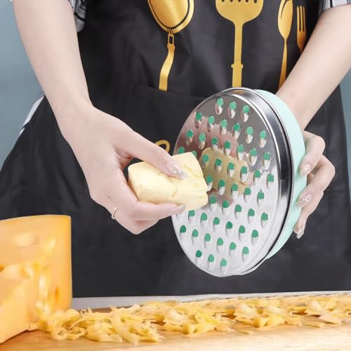 KEISSCO Cheese Grater Citrus Lemon Zester with Food Storage Container & Lid - Perfect For Hard Parmesan Or Soft Cheddar Cheeses, Ginger, Vegetables, Butter, Chocolate & Nutmeg (Green) - Image 3