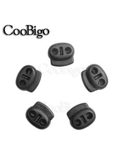 CooBigo 50pcs Plastic 2 Hole Cord Lock Bean Spring Clasp Toggle Clip Stopper for Sportswear Shoelace DIY Bag Rope Parts Accessories  - Image 4