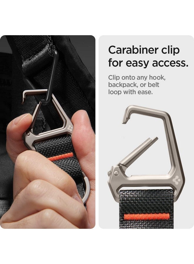 Spigen Carabiner Lanyard Keychain Strap [Light & Compact] For Keys ID Badge Wallet Holder and Everyday Carry Items, Wrist Keychain Ring Carabiner - Black - Image 3