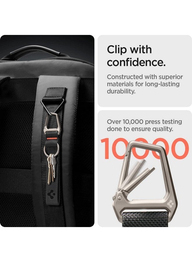 Spigen Carabiner Lanyard Keychain Strap [Light & Compact] For Keys ID Badge Wallet Holder and Everyday Carry Items, Wrist Keychain Ring Carabiner - Black - Image 4