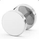 Unisex Titanium Barbell Stud Earrings 8mm steel color one