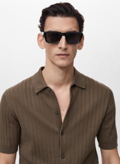Mango Man Fine Rib-Knit  Regular Fit Polo  - Image 4