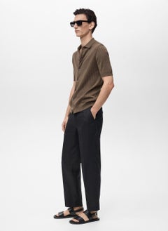 Mango Man Fine Rib-Knit  Regular Fit Polo  - Image 3