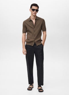 Mango Man Fine Rib-Knit  Regular Fit Polo  - Image 5