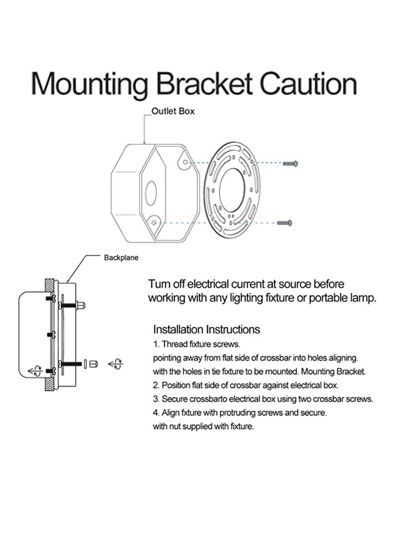 Generic - Light Fixture Mounting Bracket, 10 cm Steel Crossbar Plate, 2-Pack, Universal (A) - Image 1