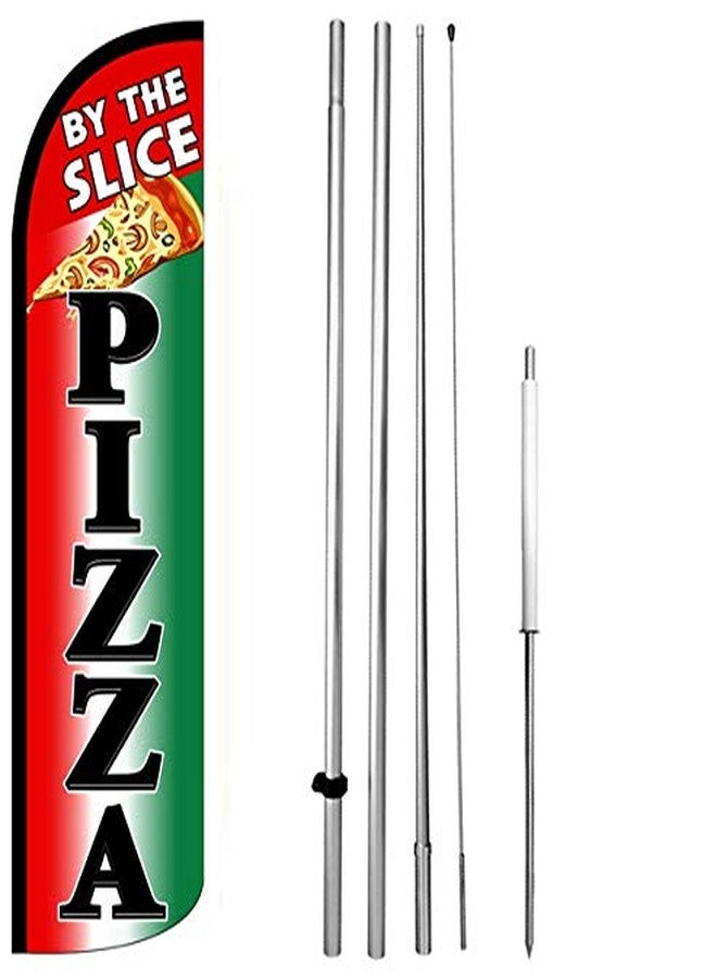 Pizza by The Slice Windless Feather Swooper Flag Kit Banner Sign gq-h