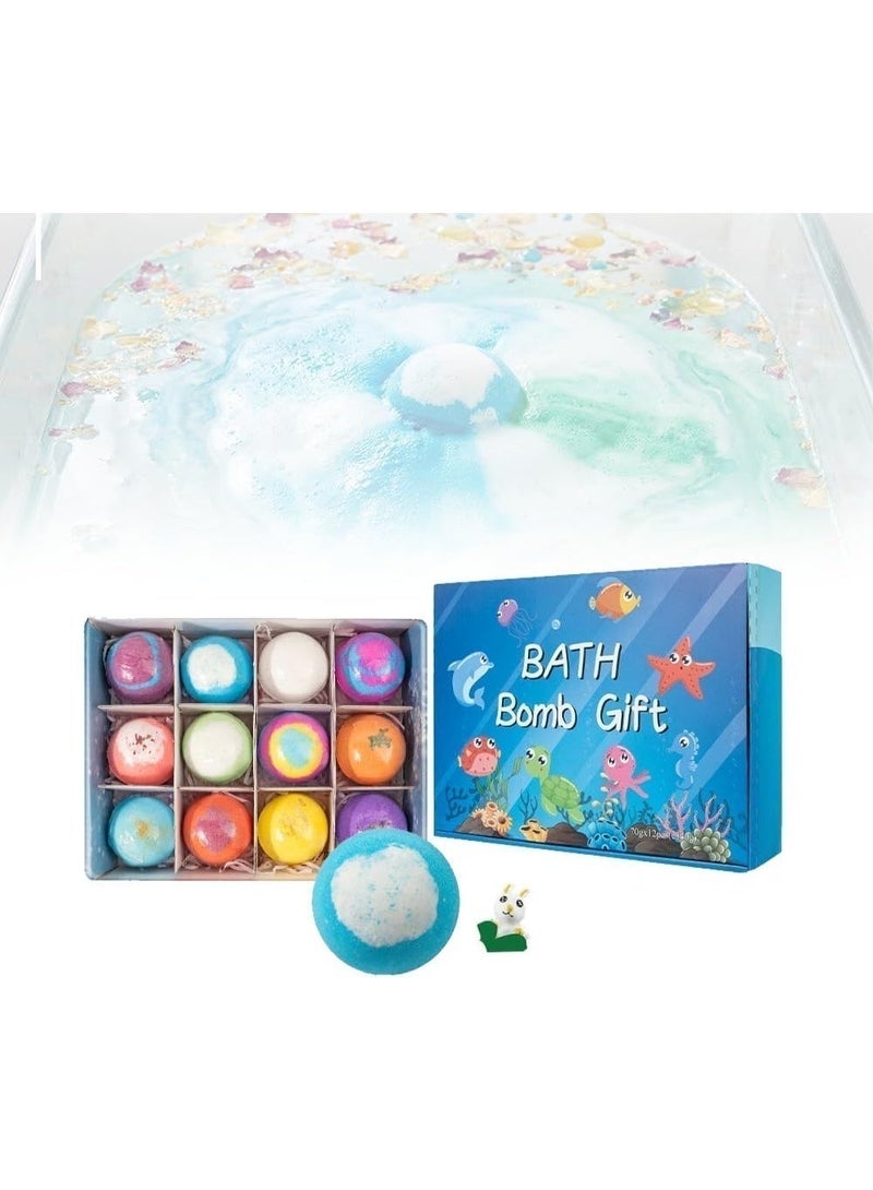 Surprise Toy Bath Bombs Gift Set | Natural Essential Oil Fizzing Bath Balls with Cute Toy Inside | Moisturizing SPA Bubble Bath for Kids & Adults - Image 1