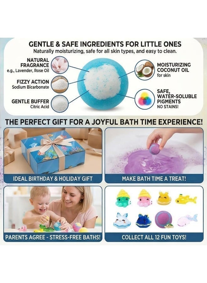 Surprise Toy Bath Bombs Gift Set | Natural Essential Oil Fizzing Bath Balls with Cute Toy Inside | Moisturizing SPA Bubble Bath for Kids & Adults - Image 4