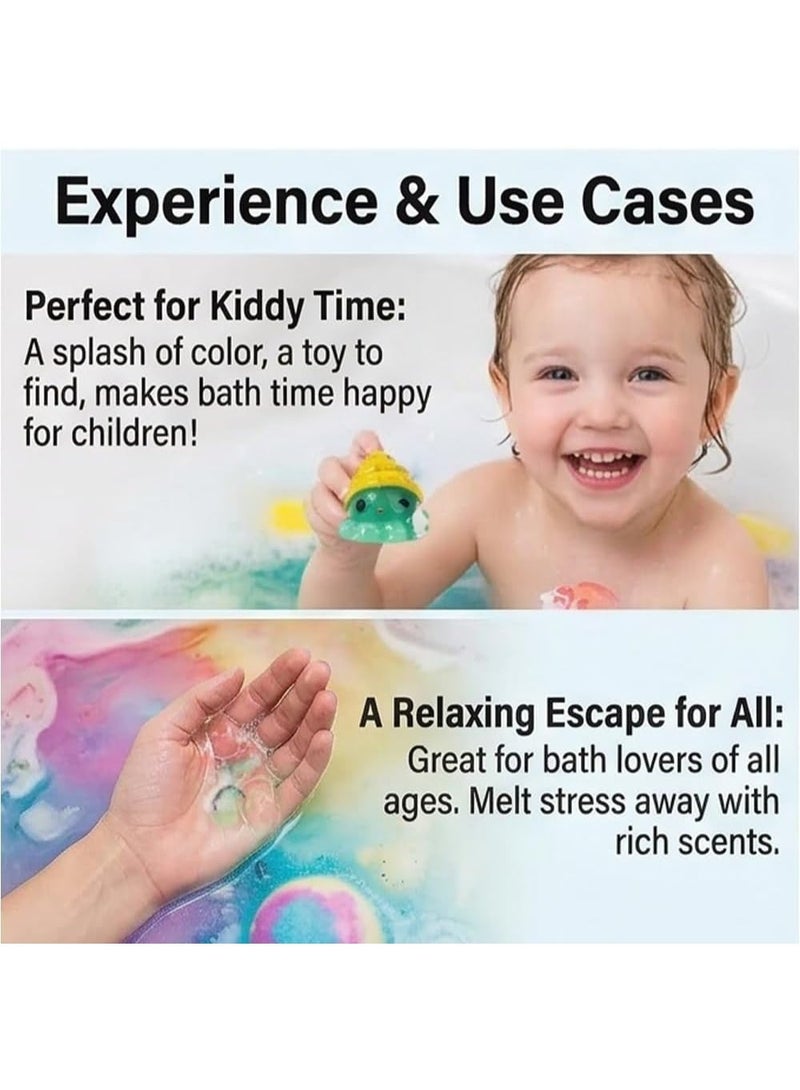 Surprise Toy Bath Bombs Gift Set | Natural Essential Oil Fizzing Bath Balls with Cute Toy Inside | Moisturizing SPA Bubble Bath for Kids & Adults - Image 3