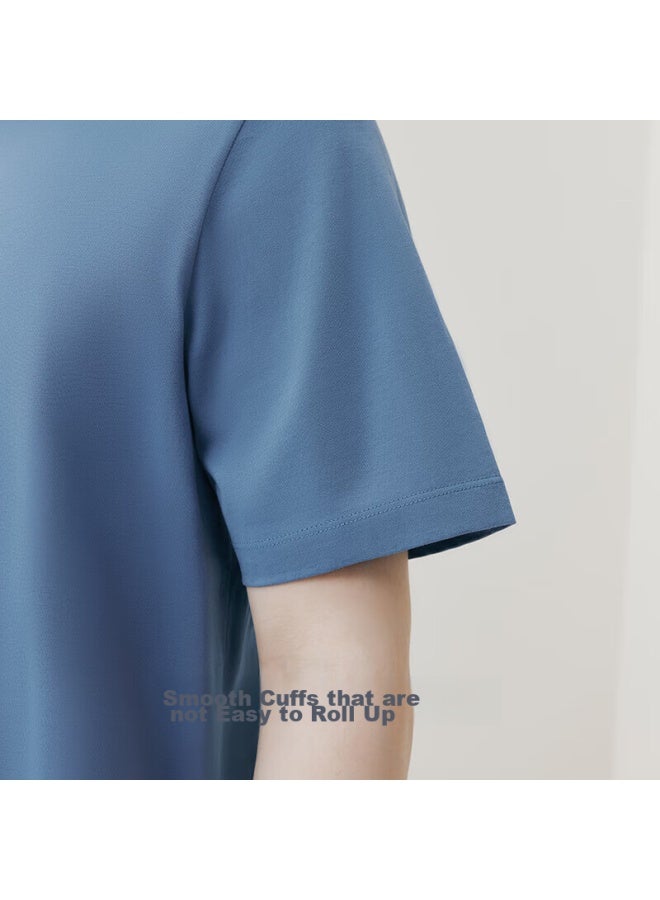 THREEGUN Sanqiang Men's T-shirt, Round Neck Short Sleeve Top, Versatile Casual Men's Undershirt - Image 3