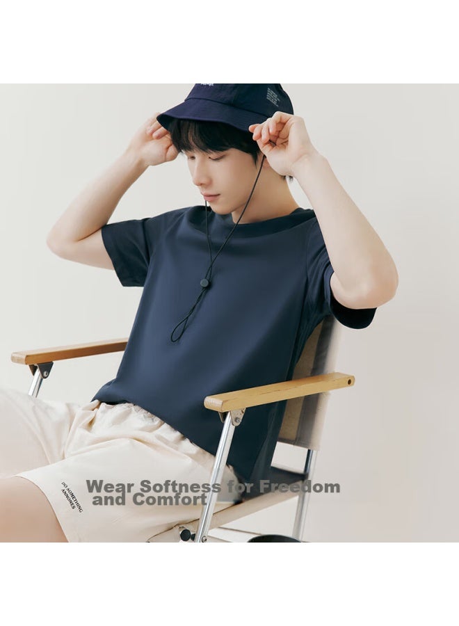 THREEGUN Sanqiang Men's T-shirt, Round Neck Short Sleeve Top, Versatile Casual Men's Undershirt - Image 1