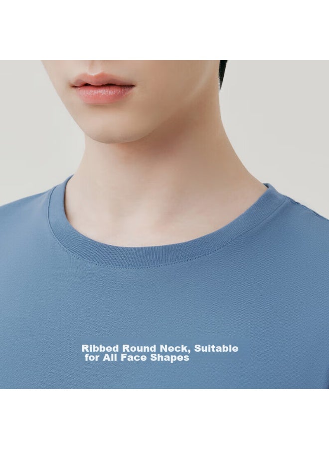 THREEGUN Sanqiang Men's T-shirt, Round Neck Short Sleeve Top, Versatile Casual Men's Undershirt - Image 2