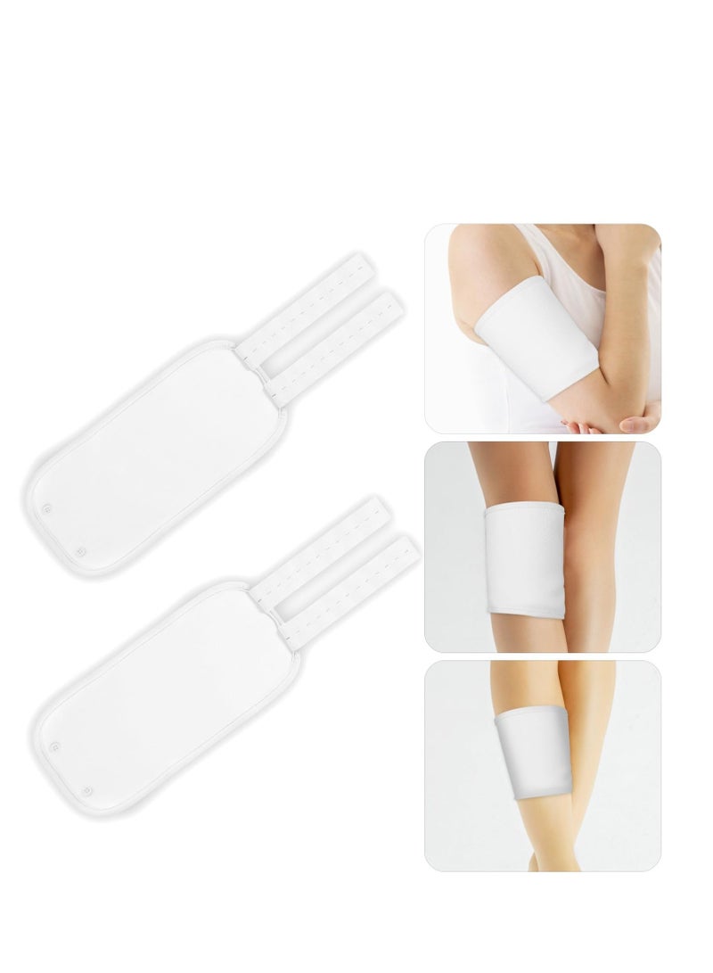 2pcs Castor Oil Pack Wrap, Reusable Castor Oil Pack Oil-Proof Castor Oil Pack Kit Castor Oil Compress Pads for Calf Knees Arms (White) - Image 1