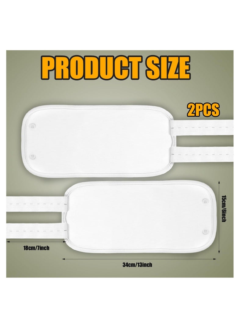 2pcs Castor Oil Pack Wrap, Reusable Castor Oil Pack Oil-Proof Castor Oil Pack Kit Castor Oil Compress Pads for Calf Knees Arms (White) - Image 5