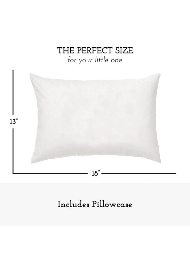 Little Sleepy Head - Toddler Pillow With Toddler Pillowcase Soft Hypoallergenic Best Pillow For Kids! Better Neck Support And Sleeping! Better Naps In Bed A Crib Or At School! Makes Travel Comfier! (White) - Image 1