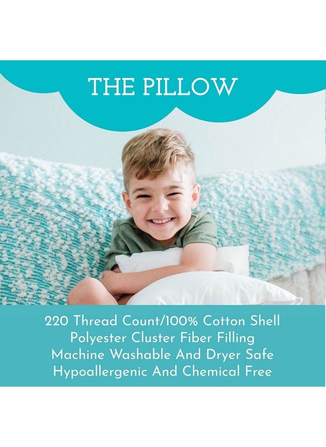 Little Sleepy Head - Toddler Pillow With Toddler Pillowcase Soft Hypoallergenic Best Pillow For Kids! Better Neck Support And Sleeping! Better Naps In Bed A Crib Or At School! Makes Travel Comfier! (White) - Image 1