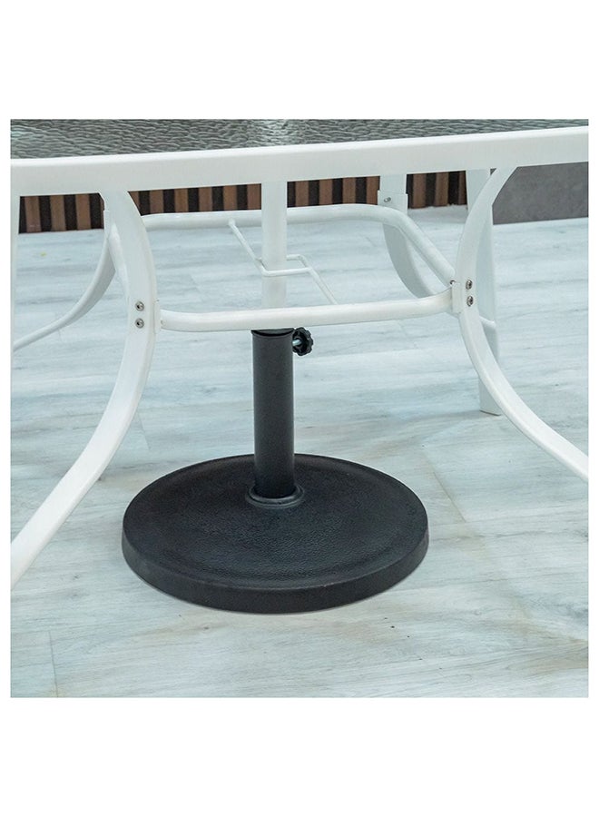 DANUBE HOME Eve 5 Pieces Outdoor Dining Set Water Resistant Garden Patio Dining Sets 4 Seater All Weather Steel Tempered Glass Patio Modern Outdoor Furniture Set For Lawn Garden Yard White - Image 4