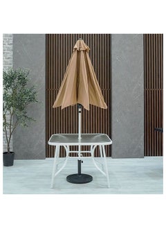 DANUBE HOME Eve 5 Pieces Outdoor Dining Set Water Resistant Garden Patio Dining Sets 4 Seater All Weather Steel Tempered Glass Patio Modern Outdoor Furniture Set For Lawn Garden Yard White  - Image 1