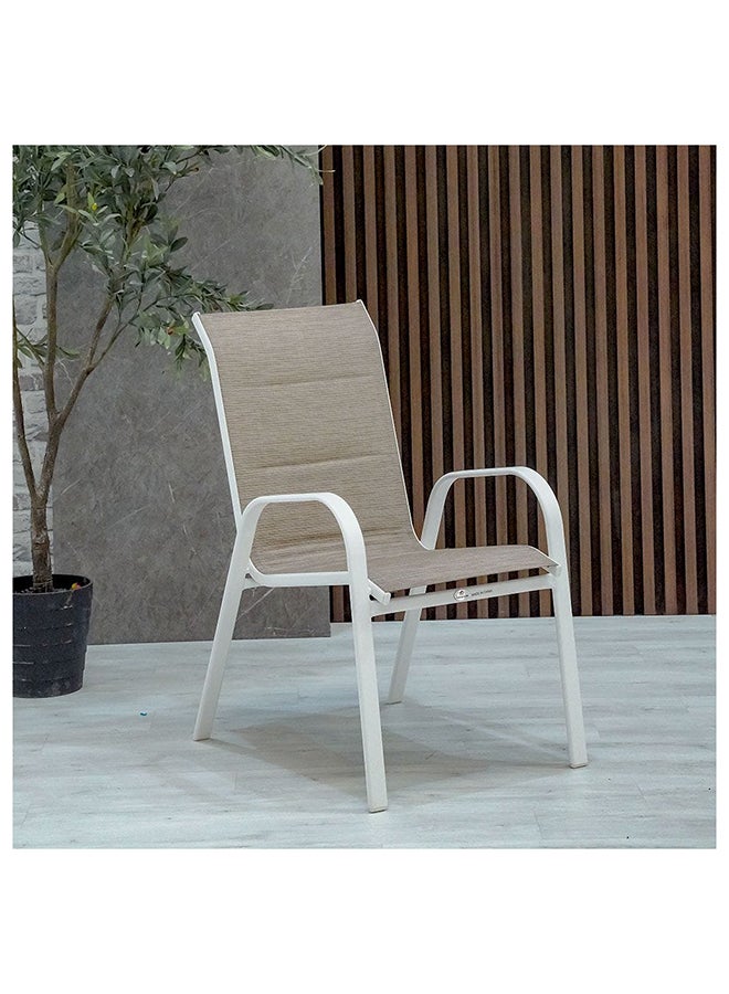 DANUBE HOME Eve 5 Pieces Outdoor Dining Set Water Resistant Garden Patio Dining Sets 4 Seater All Weather Steel Tempered Glass Patio Modern Outdoor Furniture Set For Lawn Garden Yard White - Image 3