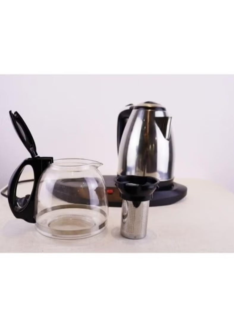 Kettle With Tea Tray, Electric Kettle With Tea Tray & Automatic Shut-Off Feature, Transparent Glass Tea Maker With Filter