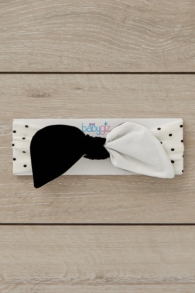 بيبيجيز Black White Handmade Soft Rabbit Ear Natural Cotton Combed Baby Kids Girls New Style Bandana