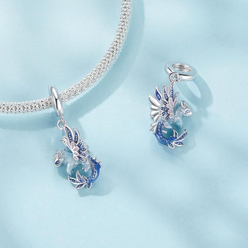 Excefore 925 Sterling Silver Dragon Charms, Fantasy Dinosaur Shape, Vintage Dragon Head, Diy Charm, Beads Bracelets, For Women Bracelets, Necklaces, Dragonfly Charms Jewelry Gift For Women - Image 3