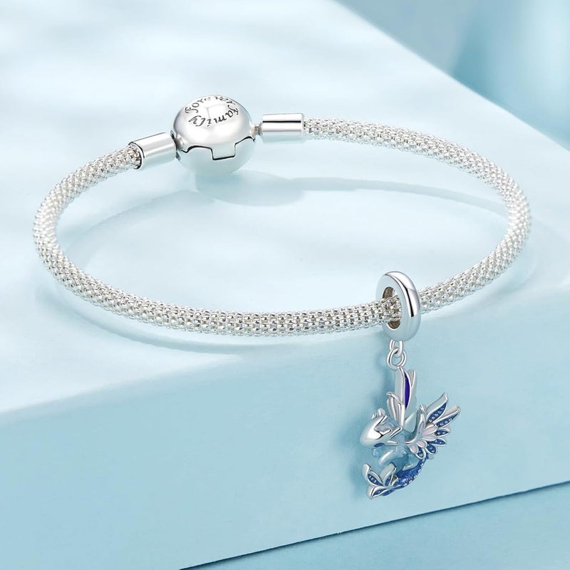 Excefore 925 Sterling Silver Dragon Charms, Fantasy Dinosaur Shape, Vintage Dragon Head, Diy Charm, Beads Bracelets, For Women Bracelets, Necklaces, Dragonfly Charms Jewelry Gift For Women - Image 2