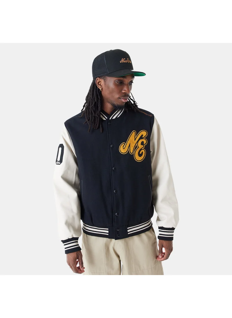 NEW ERA Men's Script Logo Varsity Jacket