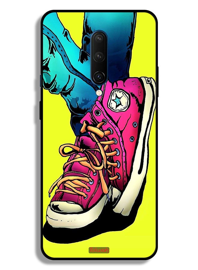 Tolwak OnePlus 7T Pro 4G Protective Case Cover Canva Shoes Art  - Image 2