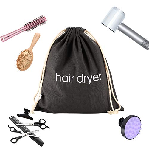 ERKXD Hair Dryer Bags Drawstring Bag Container Hairdryer Bag for travel bathroom (White) - Image 4