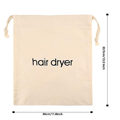 ERKXD Hair Dryer Bags Drawstring Bag Container Hairdryer Bag for travel bathroom (White) - Image 2