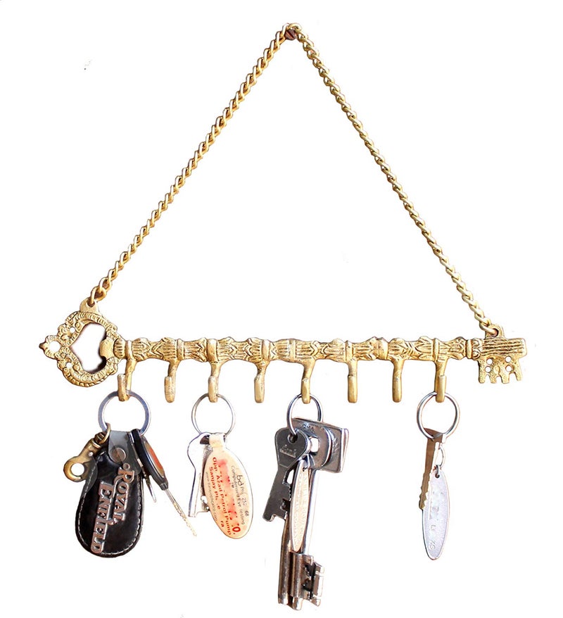 StonKraft Brass Key Holder, Wall Key Hook, 12" X 2", 500 Grams - Image 4