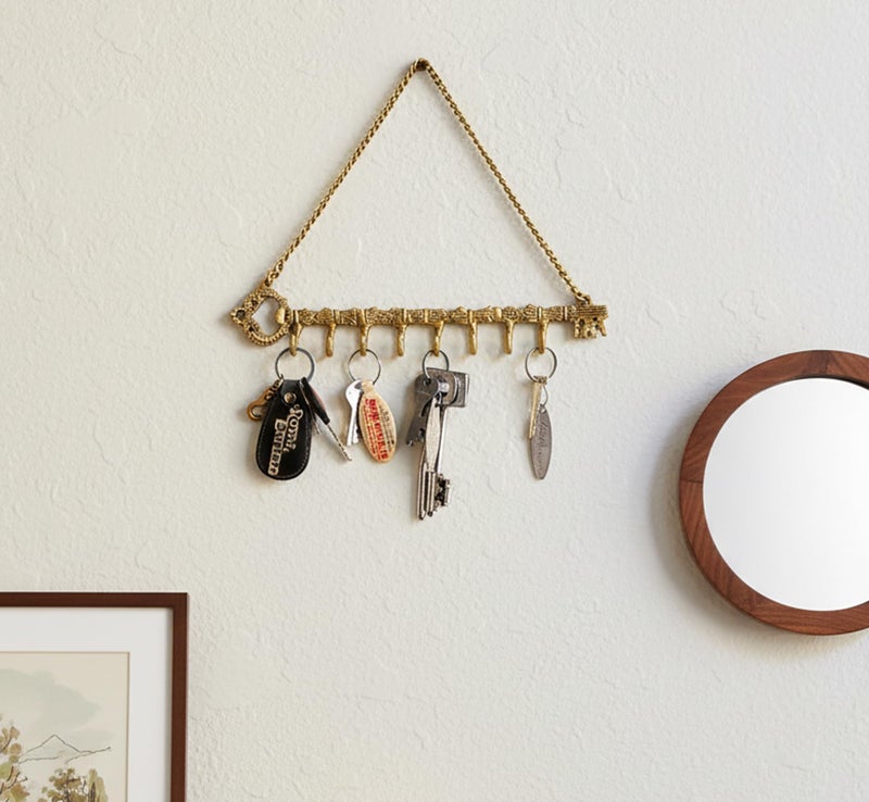 StonKraft Brass Key Holder, Wall Key Hook, 12" X 2", 500 Grams - Image 3