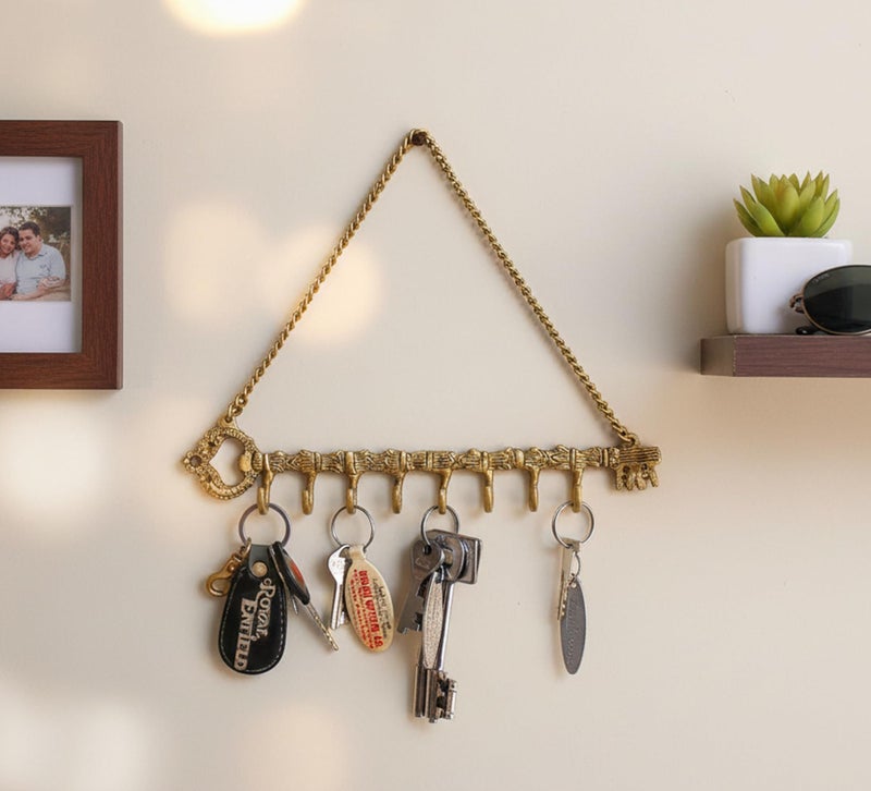 StonKraft Brass Key Holder, Wall Key Hook, 12" X 2", 500 Grams - Image 2