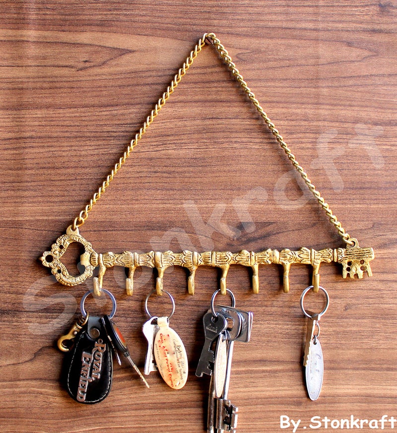 StonKraft Brass Key Holder, Wall Key Hook, 12" X 2", 500 Grams - Image 5