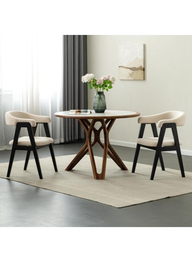 Chogori Wooden Dining Chairs Set of 2, Modern Dining Room Chair with Arms and Upholstered, Farmhouse Chair for Kitchen, Dinning Room, Living Room - Image 1