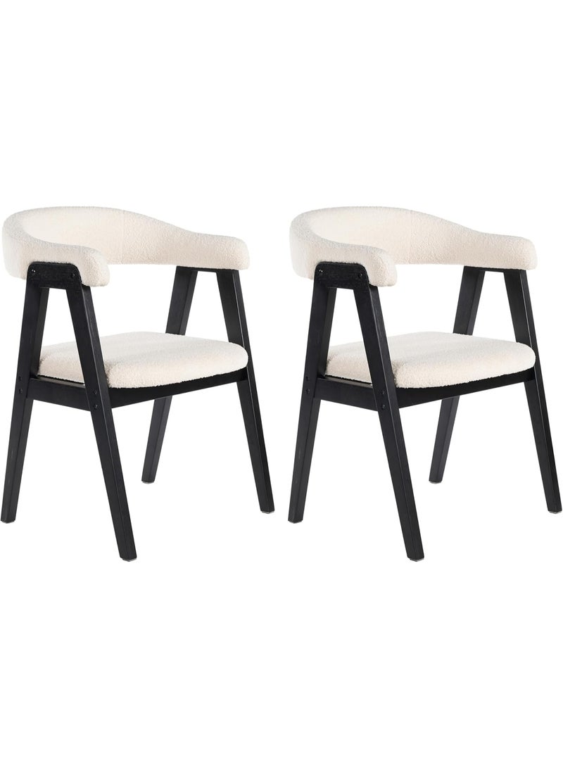 Chogori Wooden Dining Chairs Set of 2, Modern Dining Room Chair with Arms and Upholstered, Farmhouse Chair for Kitchen, Dinning Room, Living Room - Image 2