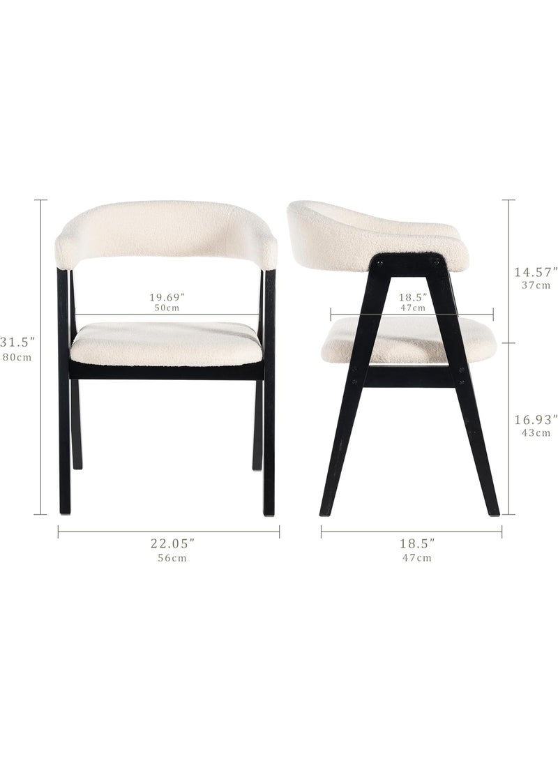 Chogori Wooden Dining Chairs Set of 2, Modern Dining Room Chair with Arms and Upholstered, Farmhouse Chair for Kitchen, Dinning Room, Living Room - Image 3