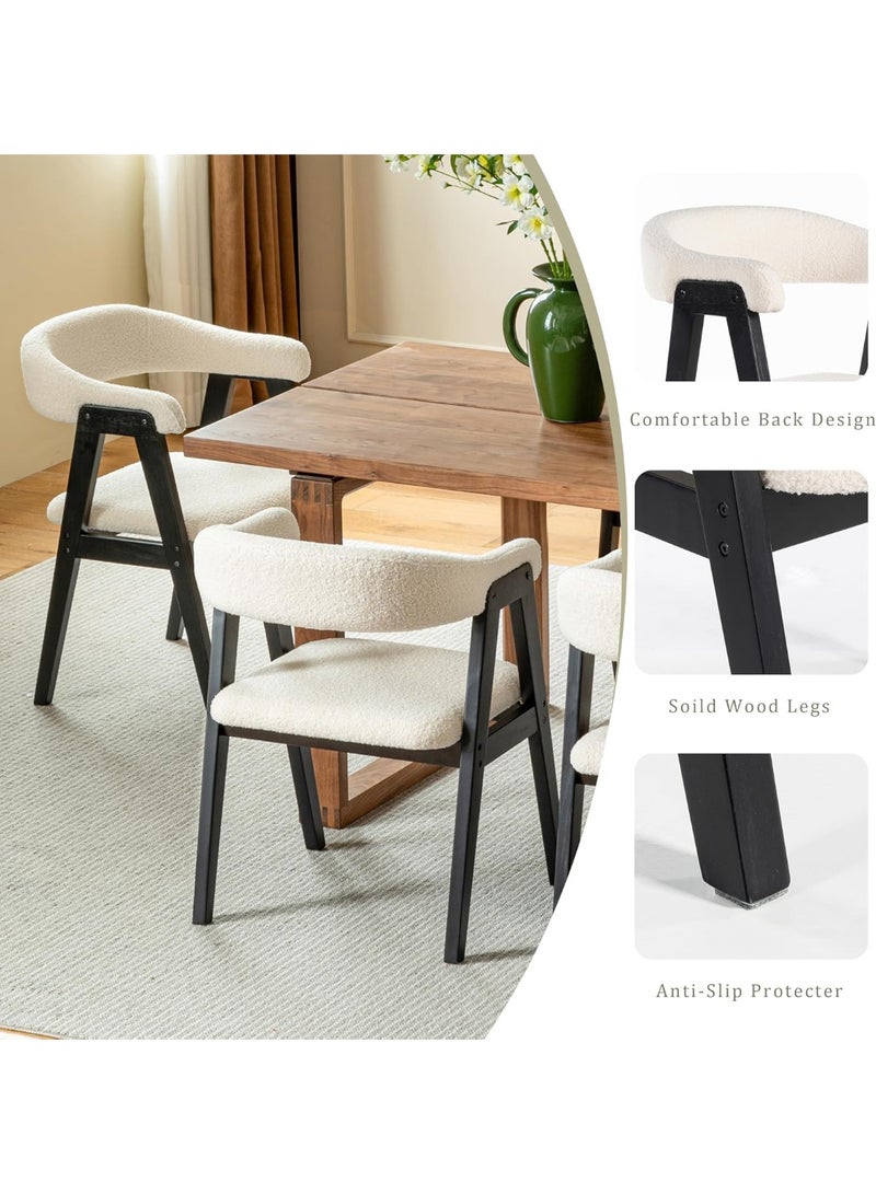 Chogori Wooden Dining Chairs Set of 2, Modern Dining Room Chair with Arms and Upholstered, Farmhouse Chair for Kitchen, Dinning Room, Living Room - Image 5