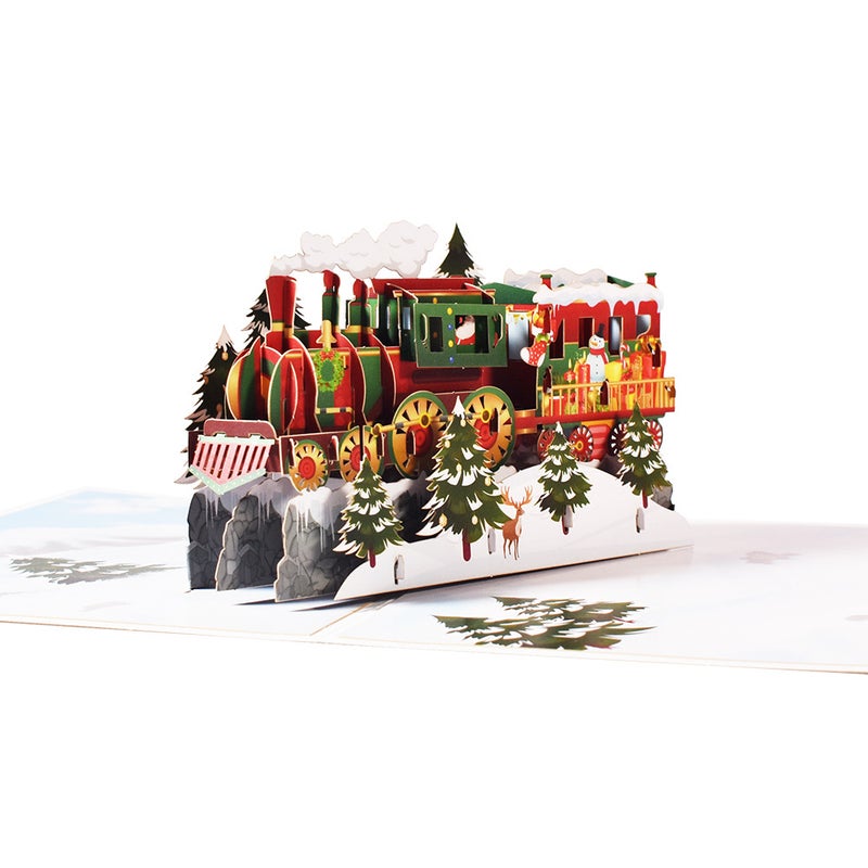 New Creative 3D Greeting Card Holiday Greetings Handmade Card Color Printed Christmas Lettering - Image 1