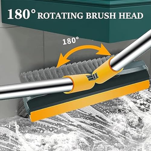 Shuttle Art 3-in-1 Bathroom Cleaning Brush Long with Wiper | 180° Rotating Head Floor Scrub Cleaning Brushes | Long Handle Hard Bristles for Tiles, Bathroom, Kitchen & Floor Cleaning - Image 4