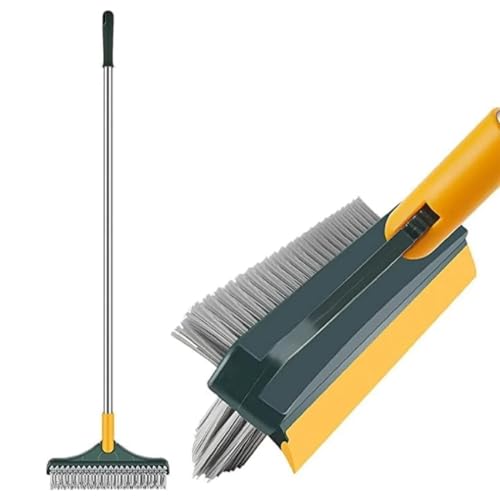 Shuttle Art 3-in-1 Bathroom Cleaning Brush Long with Wiper | 180° Rotating Head Floor Scrub Cleaning Brushes | Long Handle Hard Bristles for Tiles, Bathroom, Kitchen & Floor Cleaning - Image 1