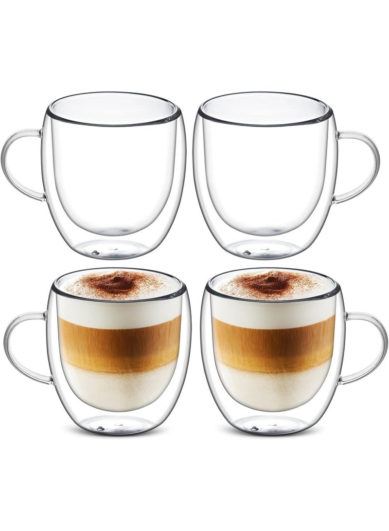 الكوتش أكواب قهوة شفافة حرارية مزدوجة الجدار – طقم 4 قطع – سعة 100 مل - Image 1