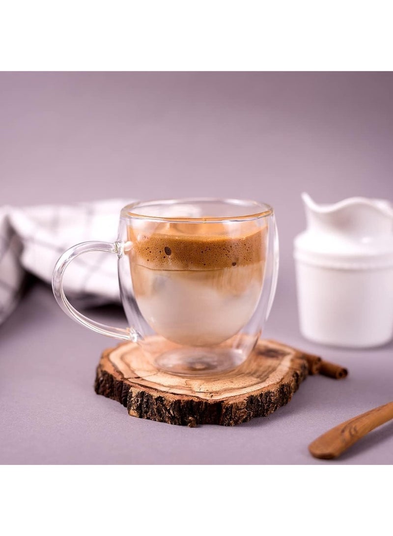 الكوتش أكواب قهوة شفافة حرارية مزدوجة الجدار – طقم 4 قطع – سعة 100 مل - Image 2