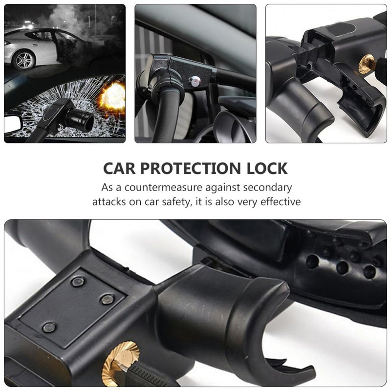 Heavy Duty Black T Shaped Anti Theft Car Steering Wheel Lock with Rocket Cylinder Core - Image 4