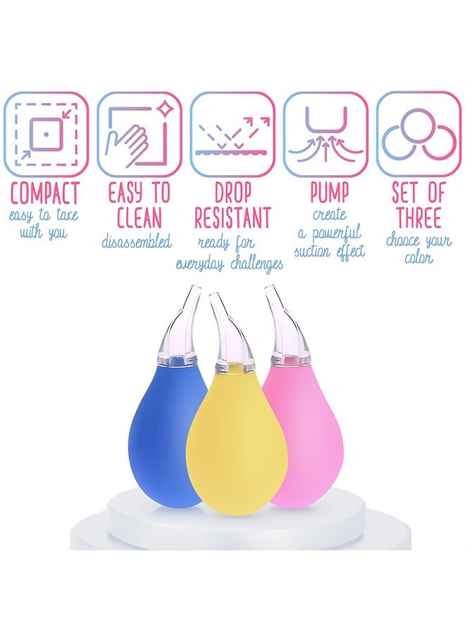 3Pcs Nasal Aspirator for Baby Nose Sucker, Newborn Baby Ear Cleaner, Toddler Nasal Aspirator, Baby Medicine Dispenser, Nose Wash Infant Congestion Relief Baby Nose Aspirator for Babies - Image 4