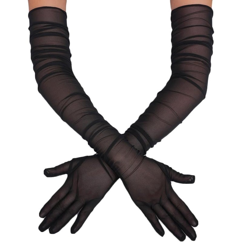 أفيدلوف Avidlove Women's Long Sheer Gloves Tulle Mesh Gloves 1920s Wedding Opera Tea Party Dance Glove - Image 1